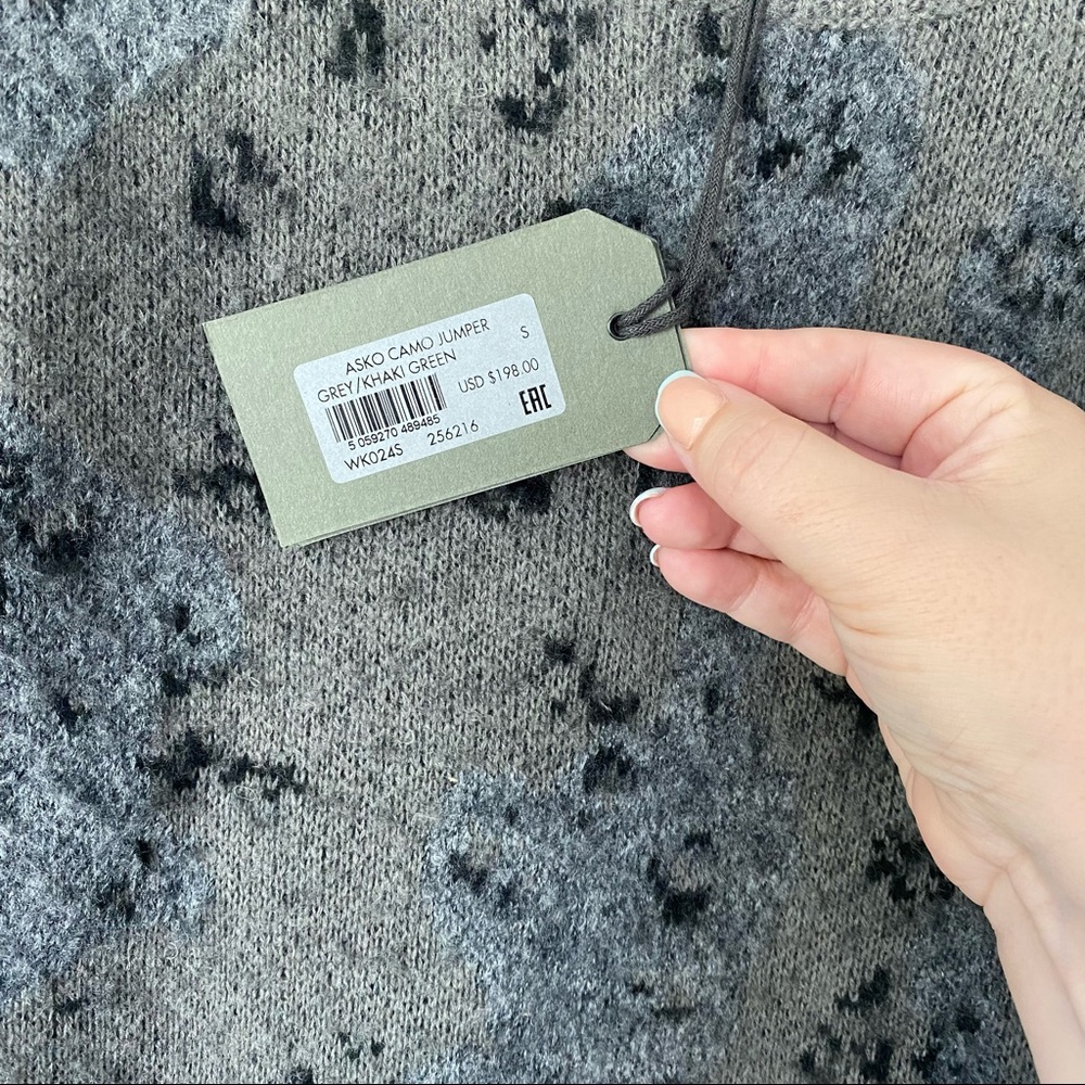NWT All Saints Asko Camo Jumper Cropped Sweater - Picture 4 of 6